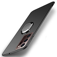 Custodia Plastica Rigida Cover Opaca con Magnetico Anello Supporto P01 per Samsung Galaxy Note 20 Ultra 5G Nero