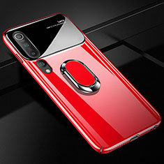 Custodia Plastica Rigida Cover Opaca con Magnetico Anello Supporto P01 per Xiaomi Mi 10 Rosso