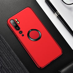 Custodia Plastica Rigida Cover Opaca con Magnetico Anello Supporto P01 per Xiaomi Mi Note 10 Pro Rosso