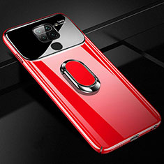 Custodia Plastica Rigida Cover Opaca con Magnetico Anello Supporto P01 per Xiaomi Redmi 10X 4G Rosso