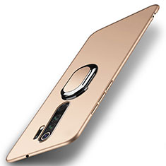 Custodia Plastica Rigida Cover Opaca con Magnetico Anello Supporto P01 per Xiaomi Redmi Note 8 Pro Oro