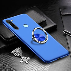 Custodia Plastica Rigida Cover Opaca con Magnetico Anello Supporto P01 per Xiaomi Redmi Note 8T Blu