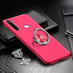 Custodia Plastica Rigida Cover Opaca con Magnetico Anello Supporto P01 per Xiaomi Redmi Note 8T Rosso