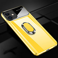 Custodia Plastica Rigida Cover Opaca con Magnetico Anello Supporto P02 per Apple iPhone 11 Giallo