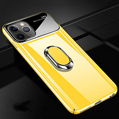 Custodia Plastica Rigida Cover Opaca con Magnetico Anello Supporto P02 per Apple iPhone 11 Pro Giallo