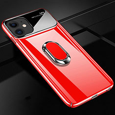 Custodia Plastica Rigida Cover Opaca con Magnetico Anello Supporto P02 per Apple iPhone 11 Rosso