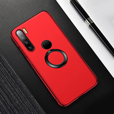 Custodia Plastica Rigida Cover Opaca con Magnetico Anello Supporto P02 per Xiaomi Redmi Note 8 (2021) Rosso