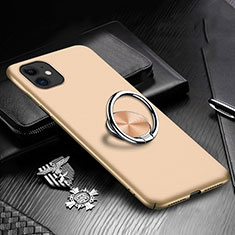 Custodia Plastica Rigida Cover Opaca con Magnetico Anello Supporto P03 per Apple iPhone 11 Oro
