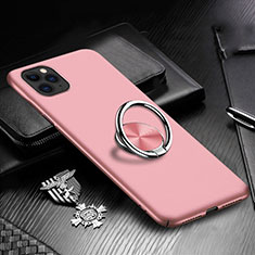 Custodia Plastica Rigida Cover Opaca con Magnetico Anello Supporto P03 per Apple iPhone 11 Pro Oro Rosa