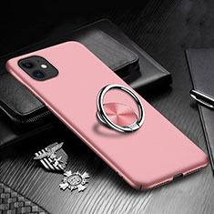 Custodia Plastica Rigida Cover Opaca con Magnetico Anello Supporto P03 per Apple iPhone 11 Rosa
