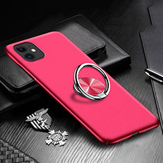 Custodia Plastica Rigida Cover Opaca con Magnetico Anello Supporto P03 per Apple iPhone 11 Rosso