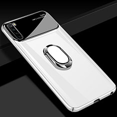 Custodia Plastica Rigida Cover Opaca con Magnetico Anello Supporto P03 per Xiaomi Redmi Note 8 Bianco