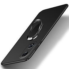 Custodia Plastica Rigida Cover Opaca con Magnetico Anello Supporto per Oppo A78 5G Nero