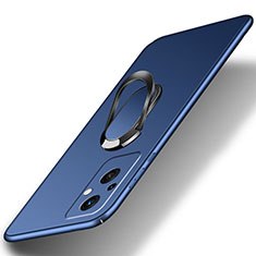 Custodia Plastica Rigida Cover Opaca con Magnetico Anello Supporto per Oppo Reno7 Z 5G Blu