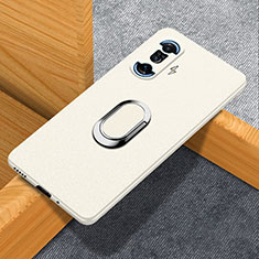 Custodia Plastica Rigida Cover Opaca con Magnetico Anello Supporto per Xiaomi Poco F3 GT 5G Bianco