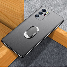Custodia Plastica Rigida Cover Opaca con Magnetico Anello Supporto per Xiaomi Redmi Note 10 5G Nero