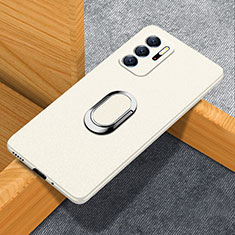 Custodia Plastica Rigida Cover Opaca con Magnetico Anello Supporto per Xiaomi Redmi Note 10T 5G Bianco