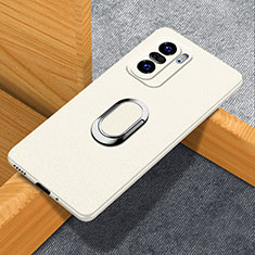Custodia Plastica Rigida Cover Opaca con Magnetico Anello Supporto S01 per Xiaomi Mi 11i 5G Bianco