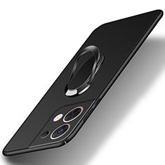 Custodia Plastica Rigida Cover Opaca con Magnetico Anello Supporto S01 per Xiaomi Redmi Note 13 5G Nero