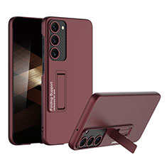 Custodia Plastica Rigida Cover Opaca con Supporto AC1 per Samsung Galaxy S24 5G Rosso