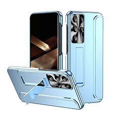 Custodia Plastica Rigida Cover Opaca con Supporto ZL2 per Samsung Galaxy S24 Ultra 5G Blu