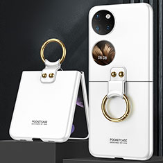 Custodia Plastica Rigida Cover Opaca Fronte e Retro 360 Gradi AC2 per Huawei P60 Pocket Bianco