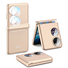 Custodia Plastica Rigida Cover Opaca Fronte e Retro 360 Gradi AC3 per Huawei P50 Pocket Oro