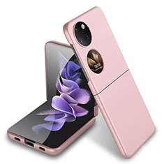 Custodia Plastica Rigida Cover Opaca Fronte e Retro 360 Gradi AC5 per Huawei P50 Pocket Oro Rosa