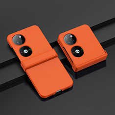 Custodia Plastica Rigida Cover Opaca Fronte e Retro 360 Gradi BH1 per Huawei Pocket S Arancione