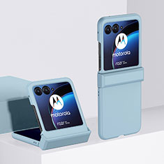 Custodia Plastica Rigida Cover Opaca Fronte e Retro 360 Gradi BH2 per Motorola Moto Razr 40 Ultra 5G Azzurro