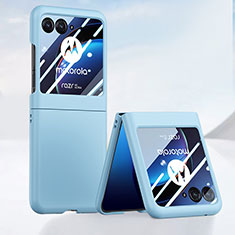Custodia Plastica Rigida Cover Opaca Fronte e Retro 360 Gradi BH4 per Motorola Moto Razr 40 Ultra 5G Azzurro