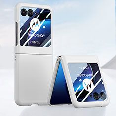 Custodia Plastica Rigida Cover Opaca Fronte e Retro 360 Gradi BH4 per Motorola Moto Razr 40 Ultra 5G Bianco