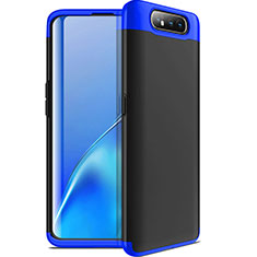 Custodia Plastica Rigida Cover Opaca Fronte e Retro 360 Gradi C01 per Samsung Galaxy A90 4G Blu e Nero