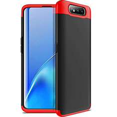 Custodia Plastica Rigida Cover Opaca Fronte e Retro 360 Gradi C01 per Samsung Galaxy A90 4G Rosso e Nero