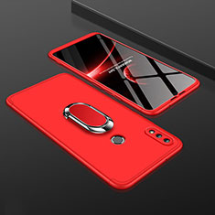 Custodia Plastica Rigida Cover Opaca Fronte e Retro 360 Gradi con Anello Supporto per Huawei Enjoy 9 Plus Rosso