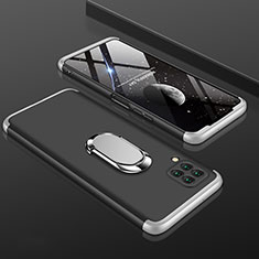 Custodia Plastica Rigida Cover Opaca Fronte e Retro 360 Gradi con Anello Supporto per Huawei Nova 6 SE Argento e Nero
