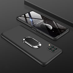 Custodia Plastica Rigida Cover Opaca Fronte e Retro 360 Gradi con Anello Supporto per Huawei Nova 6 SE Nero