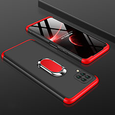 Custodia Plastica Rigida Cover Opaca Fronte e Retro 360 Gradi con Anello Supporto per Huawei Nova 6 SE Rosso e Nero