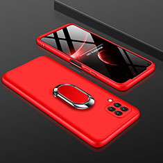 Custodia Plastica Rigida Cover Opaca Fronte e Retro 360 Gradi con Anello Supporto per Huawei Nova 7i Rosso