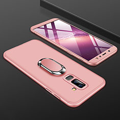 Custodia Plastica Rigida Cover Opaca Fronte e Retro 360 Gradi con Anello Supporto per Samsung Galaxy A9 Star Lite Rosa