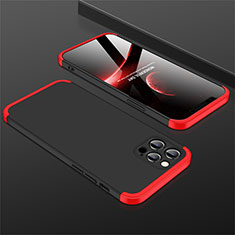 Custodia Plastica Rigida Cover Opaca Fronte e Retro 360 Gradi M01 per Apple iPhone 12 Pro Rosso e Nero