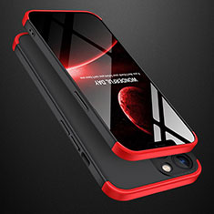 Custodia Plastica Rigida Cover Opaca Fronte e Retro 360 Gradi M01 per Apple iPhone 14 Pro Max Rosso e Nero