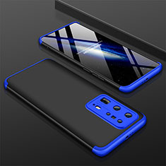 Custodia Plastica Rigida Cover Opaca Fronte e Retro 360 Gradi M01 per Huawei P40 Pro+ Plus Blu e Nero