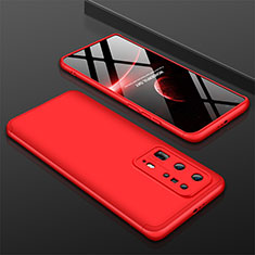 Custodia Plastica Rigida Cover Opaca Fronte e Retro 360 Gradi M01 per Huawei P40 Pro+ Plus Rosso