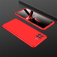 Custodia Plastica Rigida Cover Opaca Fronte e Retro 360 Gradi M01 per Oppo F17 Pro Rosso