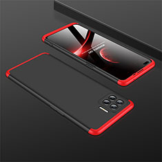 Custodia Plastica Rigida Cover Opaca Fronte e Retro 360 Gradi M01 per Oppo Reno4 Lite Rosso e Nero