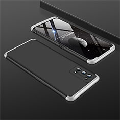 Custodia Plastica Rigida Cover Opaca Fronte e Retro 360 Gradi M01 per Realme 7 Pro Argento e Nero