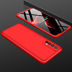 Custodia Plastica Rigida Cover Opaca Fronte e Retro 360 Gradi M01 per Realme 7 Rosso