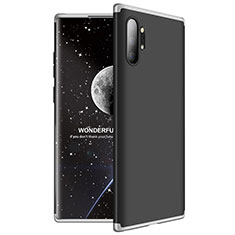 Custodia Plastica Rigida Cover Opaca Fronte e Retro 360 Gradi M01 per Samsung Galaxy Note 10 Plus 5G Argento e Nero