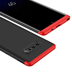 Custodia Plastica Rigida Cover Opaca Fronte e Retro 360 Gradi M01 per Samsung Galaxy Note 8 Rosso e Nero